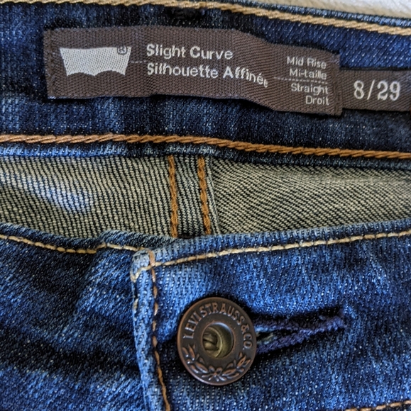 Levi’s Women Size 8 (29) Jeans Mid Rise Straight Slight Curve Stretch Blue - Picture 12 of 12